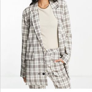 Urban Threads Brown Plaid Set